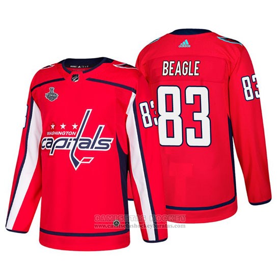 Camiseta Hockey Washington Capitals Jay Beagle Bound Patch Stanley Cup Final Rojo